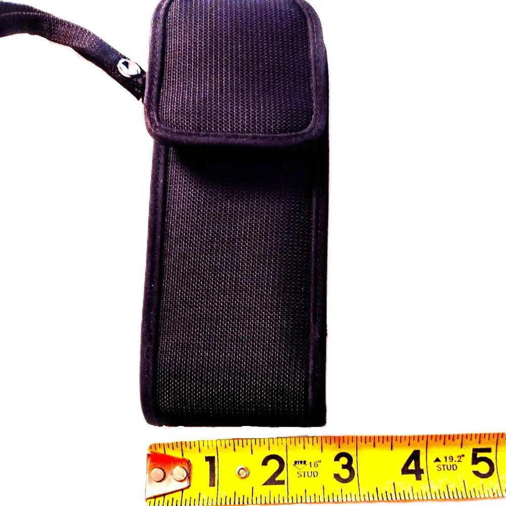 Men's Black Canvas Phone Case/Belt Holster ~ Detachable Strap ~ Expandable Sides